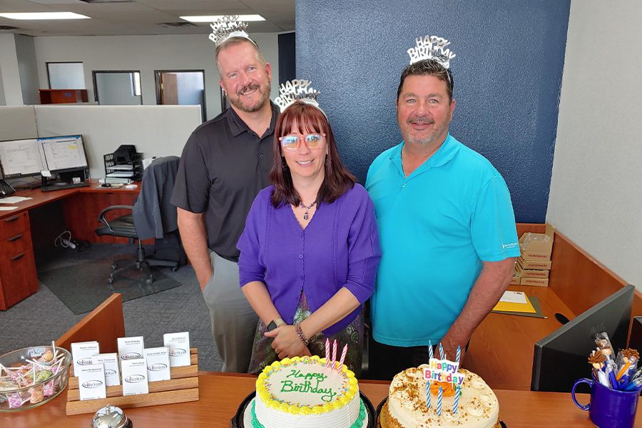 About Our Agency - A few Team Members at 1st American Insurance Agency Celebrating Their Birthdays